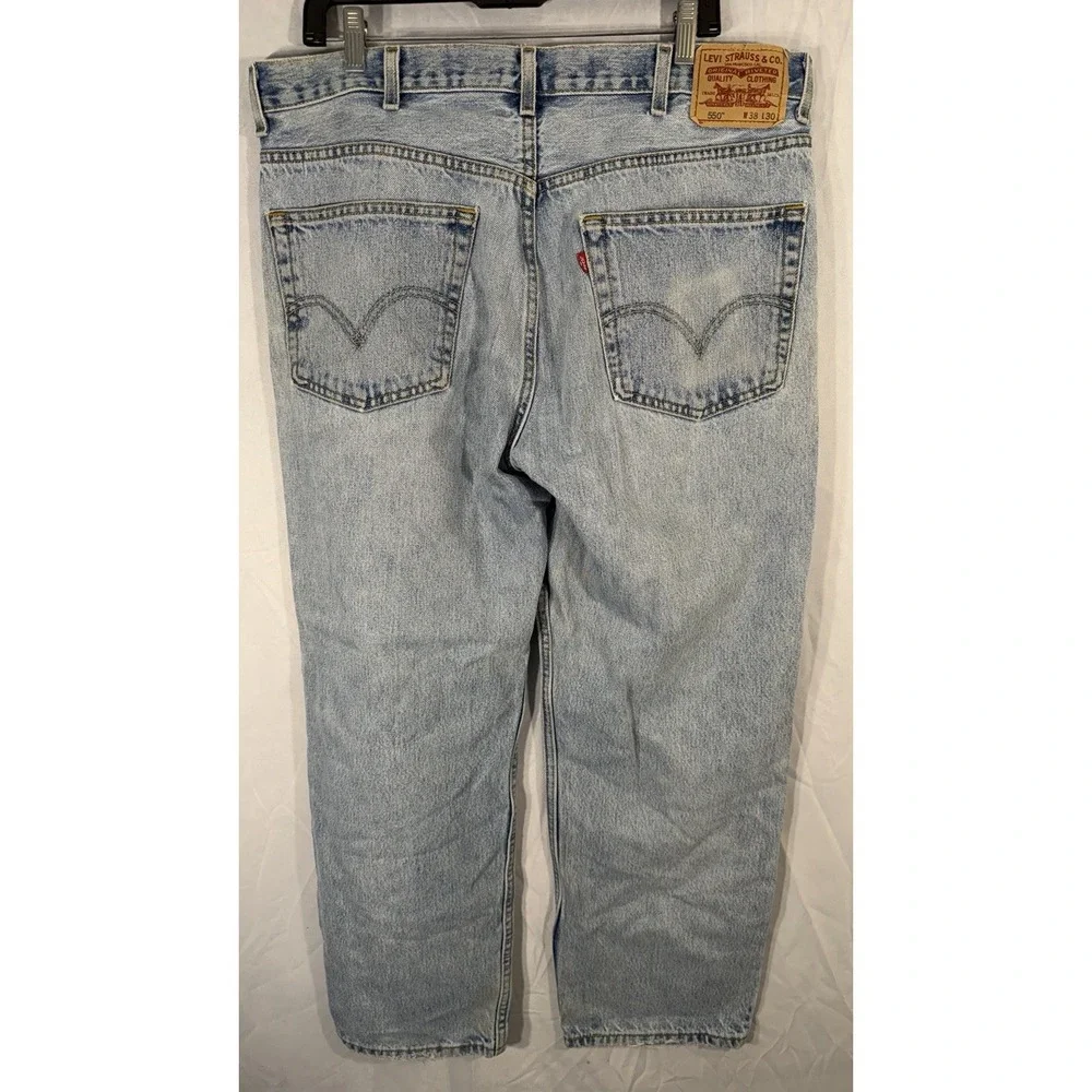 Levi's Jeans Mens 38x30 550 Blue Demin Relaxed Fit Light‎ Wash